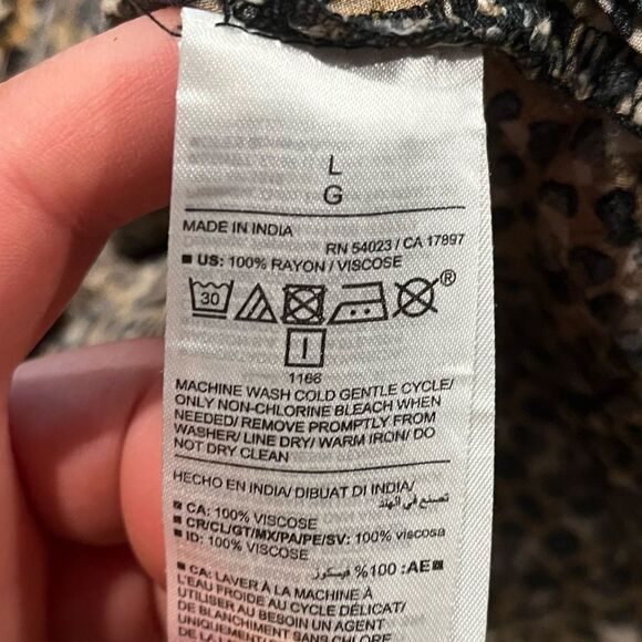 Old Navy Waist-Defined Ruffle-Trim Mini Dress Ruffled V-Neck Leopard Print Large - Picture 5 of 6